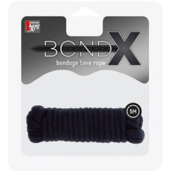 BondX Corde Bondage Fine 5m Noir